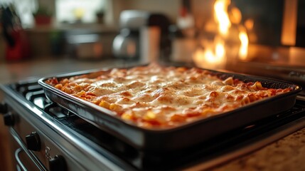 Homecook Creates a Delicious Pasta Bake in a Cozy Kitchen Setting