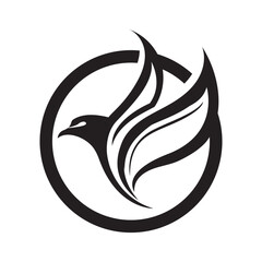 bird logo icon isolated vector illustration template design