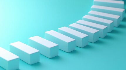 Obraz premium Layoff wave, domino effect of job losses, 3D illustration