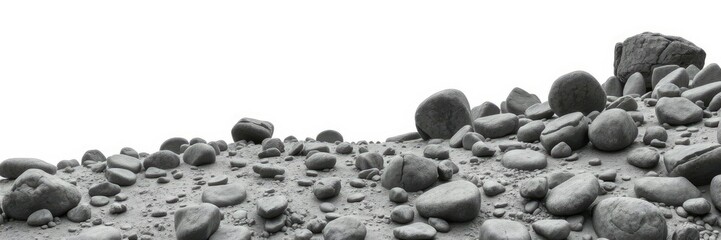 Seamless rock terrain with circular formations on a white background, geological patterns, earthy tones