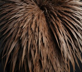 Fototapeta premium Sharp feather details on malayan porcupine rear hide , backside, closeup, fur