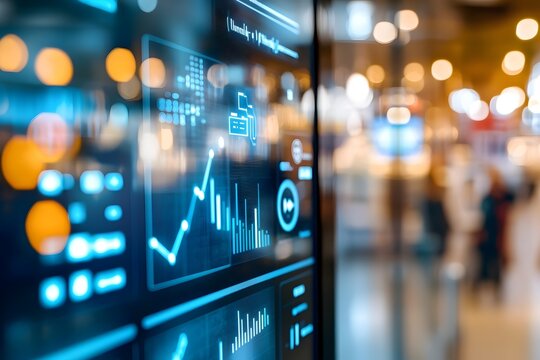 Futuristic Retail Dashboard Tracking Real Time Voice Commerce Sales and Metrics