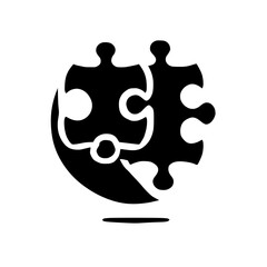 Abstract Puzzle Pieces: Interlocking Shapes, Teamwork, and Problem-Solving Concept