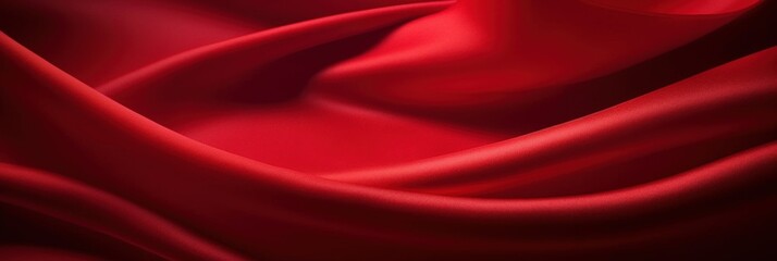 Elegant Red Fabric Drapery with Soft Waves, Perfect for Fashion, Design, and Artistic Background in Various Creative Projects and Presentations