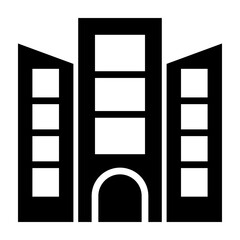 Hotel Glyph Icon Design