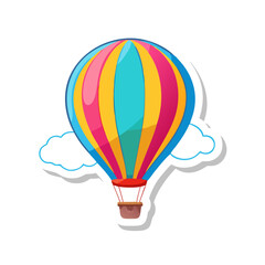 Fototapeta premium Colorful hot air balloon floating in sky