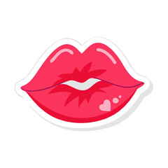 Obraz premium Red lips with glossy finish sticker