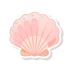 Simple pink seashell with smooth curves