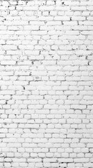 Panoramic view of an old white-painted brick wall , , brick facade, exterior wall, rustic architecture