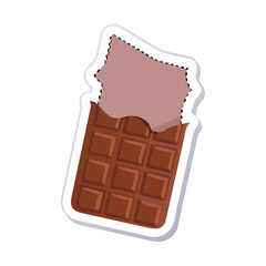 Chocolate bar with bite sticker