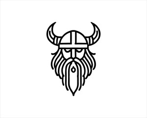 Nordic Viking Helmet Logo 