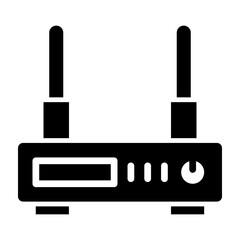 Wifi Router Glyph Icon Design