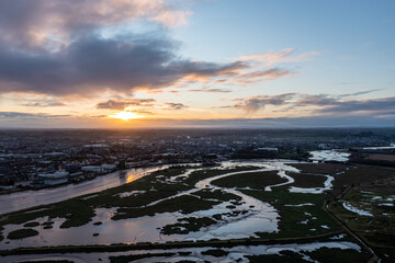 Obraz premium Aerial View over Dundalk, Louth, Ireland 
