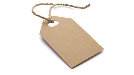 A brown tag with a hole in the middle