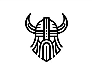 Nordic Viking Helmet Logo 