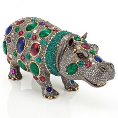 Obraz premium Gemstone Hippo on a white background