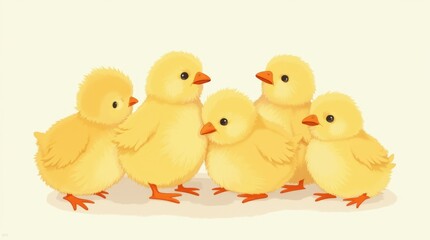 depiction of a cluster of baby chicken