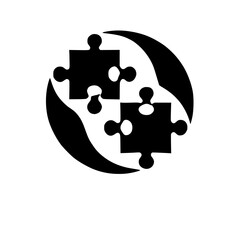 Interlocking Puzzle Pieces: Teamwork, Strategy, and Business Solutions. A symbolic image representing collaboration, unity, and the successful completion of a challenge.