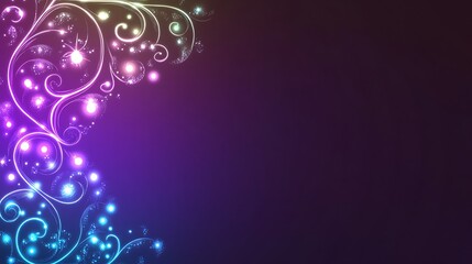 Glowing Floral Design on Purple Background