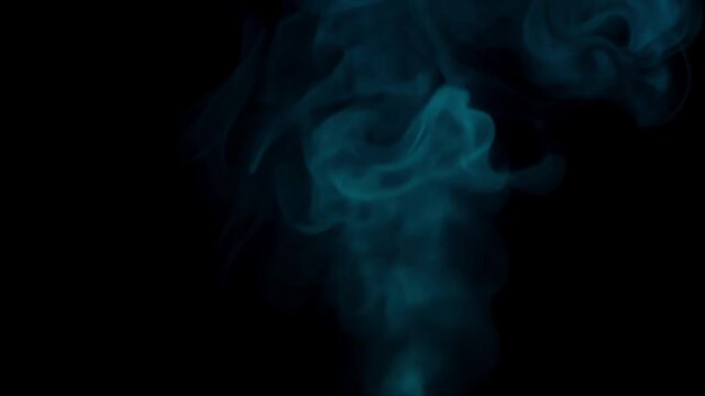 Thick white smoke drifts smoothly on a black backdrop, providing an adaptable visual effect for media projects. Generative AI