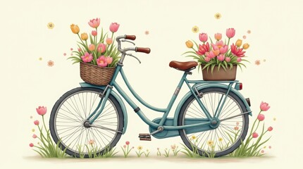 Fototapeta premium Whimsical illustration of a bicycle