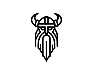 Nordic Viking Helmet Logo 