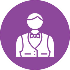 Uniformed Waiter glyph circle icon