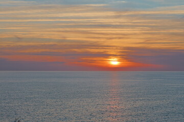 Fototapeta premium Sunset ocean beach. High quality photo