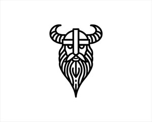 Nordic Viking Helmet Logo 