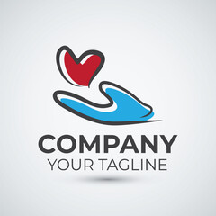 Love charity logo design icon template