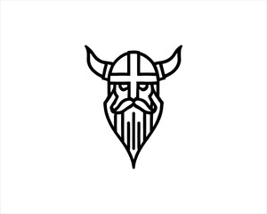 Nordic Viking Helmet Logo 