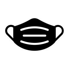 Medical Mask Glyph Icon Design
