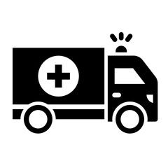 Ambulance Glyph Icon Design