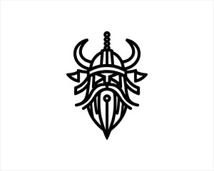 Nordic Viking Helmet Logo 