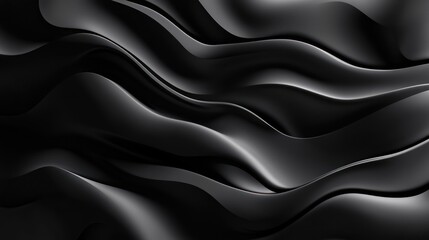 Fototapeta premium Abstract black waves flowing, digital background, elegant design