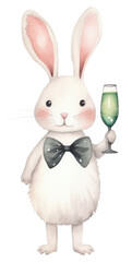 Obraz premium PNG Rabbit animal glass champagne.
