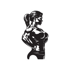 women body builder vector