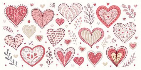 Doodle Hearts Hand-Drawn Love Heart Collection for Romantic Design