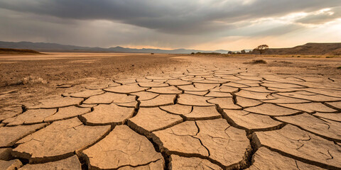 A Stark Image of Dry Cracked Earth Representing Global Warming Concerns