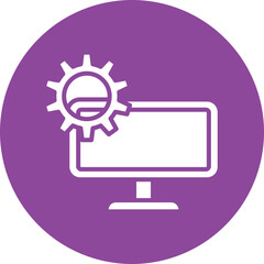 Virtual Machine glyph circle icon