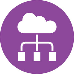 Cloud Network glyph circle icon