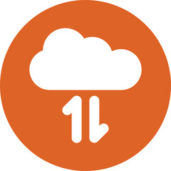 Cloud Bandwidth glyph circle icon