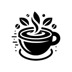 Coffee Cup Icon: Simple, Stylish Logo Design for Cafe, Coffee Shop, or Coffee Brand. Perfect for branding and marketing materials.