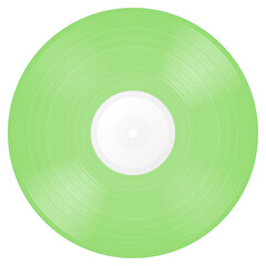 Green vinyl LP. Vector illustration.