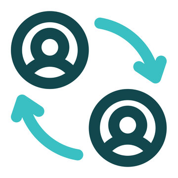 peer to peer icon for illustration