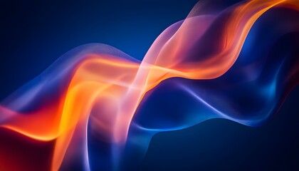 Obraz premium Abstract Orange and Blue Wave Forms Design