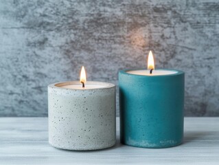 DIY home decor lighting crafts creativity. Handmade candle holders using concrete molds, sleek and modern DIY lighting decor