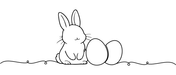 Rabbit with Easter eggs