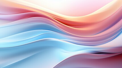 Fototapeta premium Abstract 3D Waves in Pastel Colors Exhibiting Smooth Flowing Patterns for Modern Design and Creative Inspiration