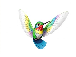 Fototapeta premium hummingbird on white background,vector illustration of a colorful bird